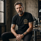 T-shirt imprimé à manches courtes et col rond pour hommes