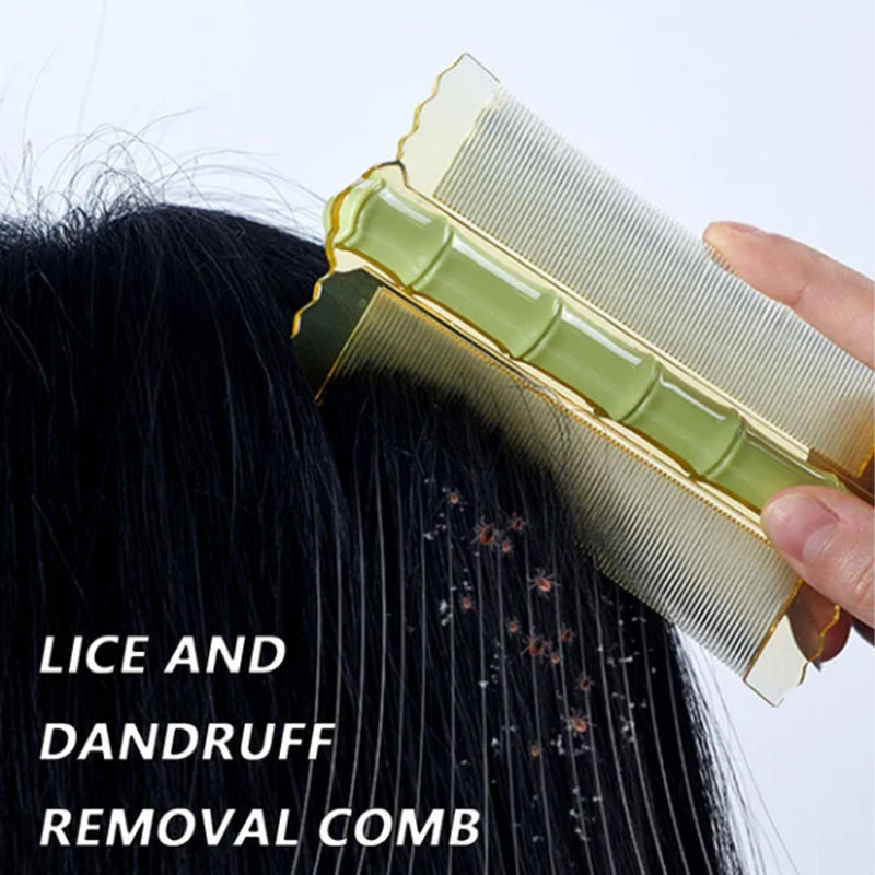 🎁BUY 2 GET 1 FREE🎋50% OFF! Bamboo Styling Double-Sided Fine Teeth Comb | Removes Lice & Dandruff | Ergonomic Grip | All Hair Types | For Adults, Kids & Pets 🌿✨