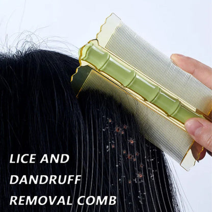 🎁BUY 2 GET 1 FREE🎋50% OFF! Bamboo Styling Double-Sided Fine Teeth Comb | Removes Lice & Dandruff | Ergonomic Grip | All Hair Types | For Adults, Kids & Pets 🌿✨