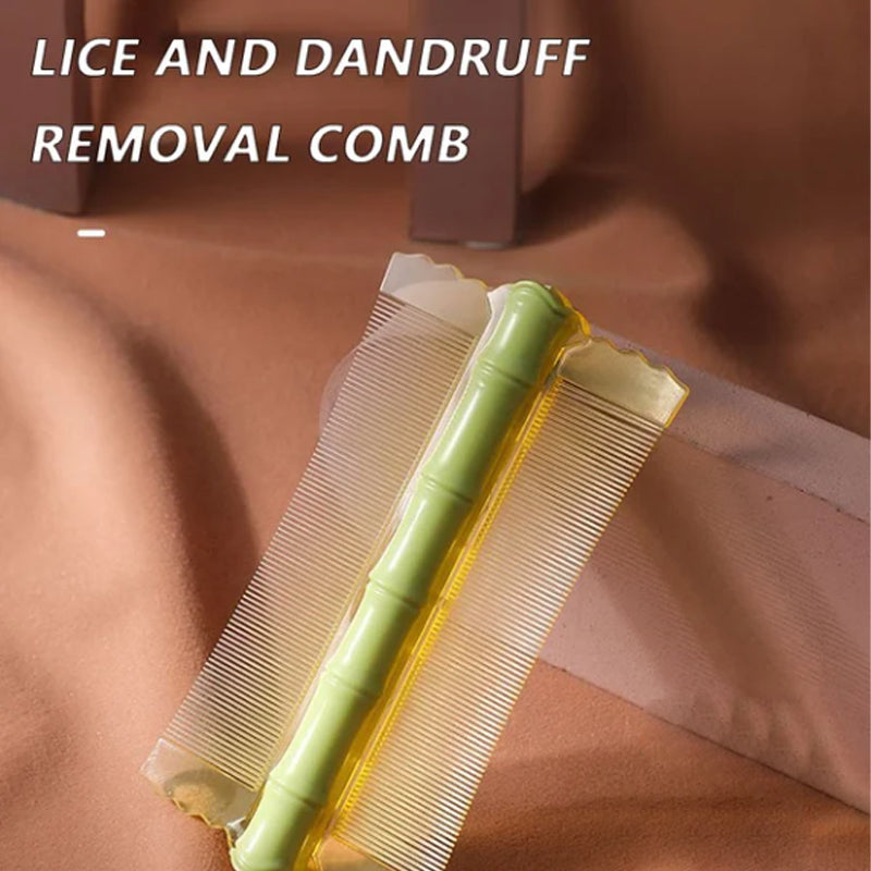 🎁BUY 2 GET 1 FREE🎋50% OFF! Bamboo Styling Double-Sided Fine Teeth Comb | Removes Lice & Dandruff | Ergonomic Grip | All Hair Types | For Adults, Kids & Pets 🌿✨