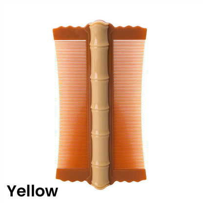 🎁BUY 2 GET 1 FREE🎋50% OFF! Bamboo Styling Double-Sided Fine Teeth Comb | Removes Lice & Dandruff | Ergonomic Grip | All Hair Types | For Adults, Kids & Pets 🌿✨