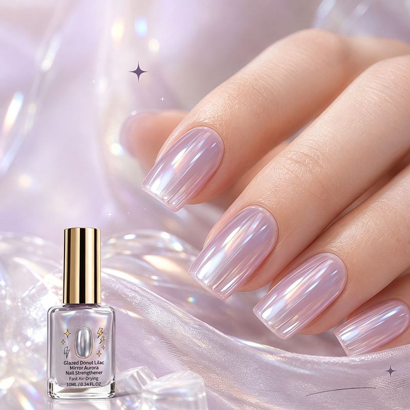 📢📢Buy 1 get 1 free !! ⏰Lilac Glossy Mirror Nail Strengthener