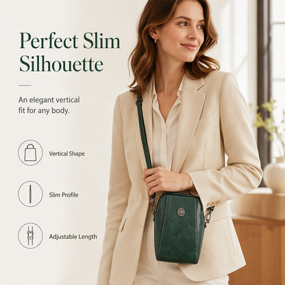✨ Time‑Limited Offer🍂Waxed Leather Phone Crossbody – Ultra-Light & Dual-Compartment Design🛍️✨