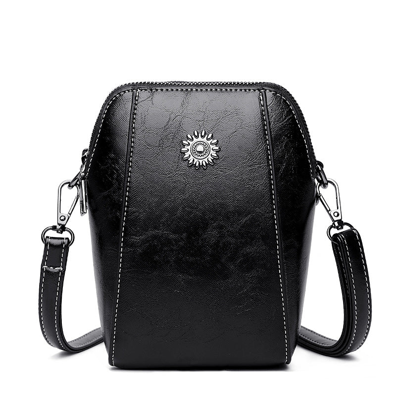 ✨ Time‑Limited Offer🍂Waxed Leather Phone Crossbody – Ultra-Light & Dual-Compartment Design🛍️✨