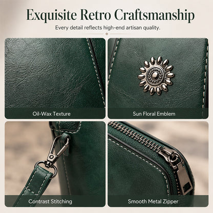 ✨ Time‑Limited Offer🍂Waxed Leather Phone Crossbody – Ultra-Light & Dual-Compartment Design🛍️✨