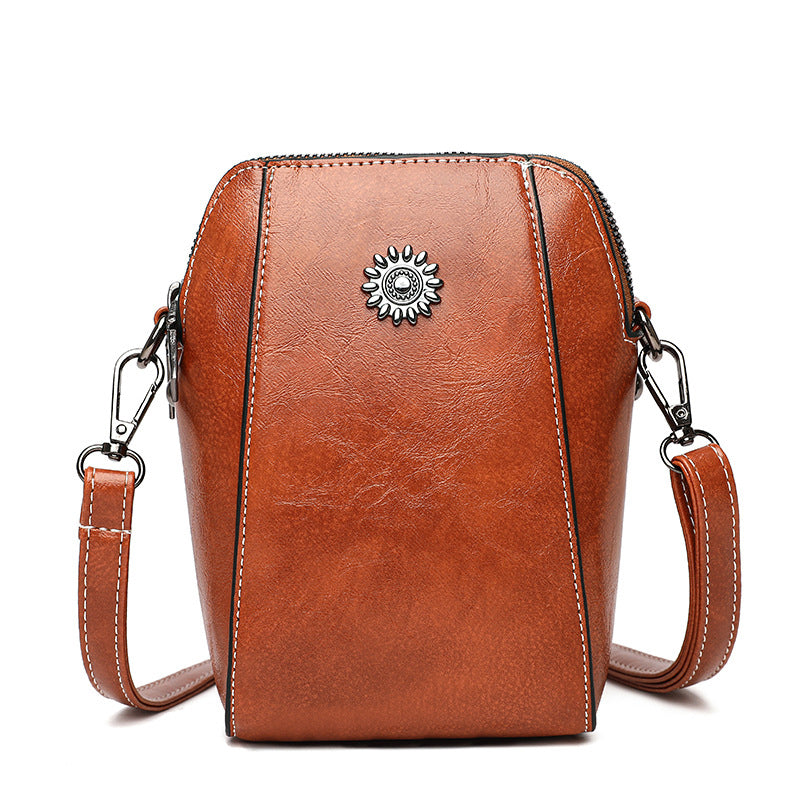 ✨ Time‑Limited Offer🍂Waxed Leather Phone Crossbody – Ultra-Light & Dual-Compartment Design🛍️✨