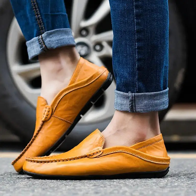 ✨Men's Milan Handmade Leather Loafers – Premium Slip-On Dress Shoes for Business & Casual Wear