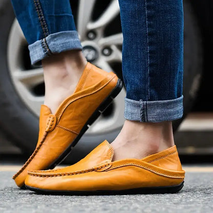 ✨Men's Milan Handmade Leather Loafers – Premium Slip-On Dress Shoes for Business & Casual Wear