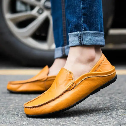 ✨Men's Milan Handmade Leather Loafers – Premium Slip-On Dress Shoes for Business & Casual Wear