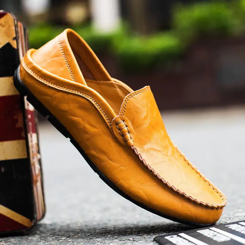 ✨Men's Milan Handmade Leather Loafers – Premium Slip-On Dress Shoes for Business & Casual Wear