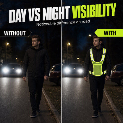 🦺✨ High-Visibility Reflective Vest – Practical Pocket, Comfortable Fit, and Total Safety for Day and Night Running 🌙🏃‍♂️
