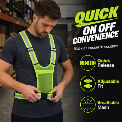 🦺✨ High-Visibility Reflective Vest – Practical Pocket, Comfortable Fit, and Total Safety for Day and Night Running 🌙🏃‍♂️