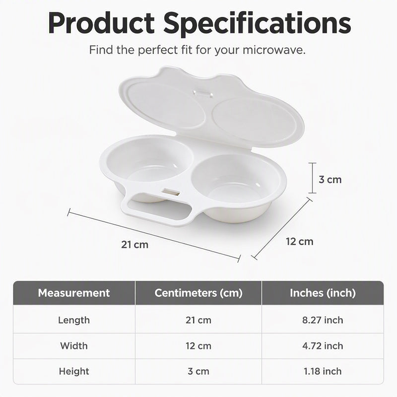 🥳2026 HOT SALE🥳💞50K+ SOLD! 🥗🎁 50% OFF! Microwave Egg Poacher——Dual‑cavity, non‑stick & easy clean. Healthier than frying – stock up & save! 🏠✅