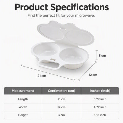 🥳2026 HOT SALE🥳💞50K+ SOLD! 🥗🎁 50% OFF! Microwave Egg Poacher——Dual‑cavity, non‑stick & easy clean. Healthier than frying – stock up & save! 🏠✅