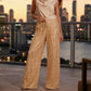 💖LAST DAY SALE 50% OFF🥰👖Women's Sequin Sparkle Wide Leg Pants with Elastic Waistband