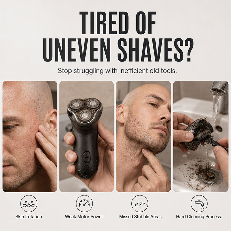 ⏳🔥50% OFF! ⏰2-in-1 Smart Electric Bald Head Shaver and Beard Trimmer with Digital Display