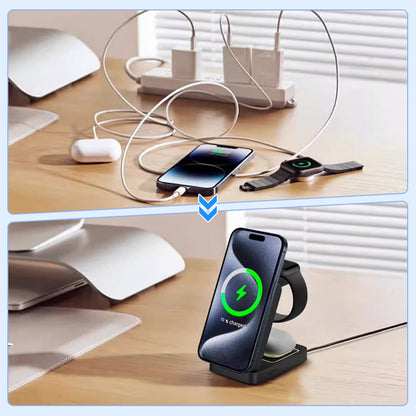 Foldable 3-in-1 15W Fast Wireless Charger