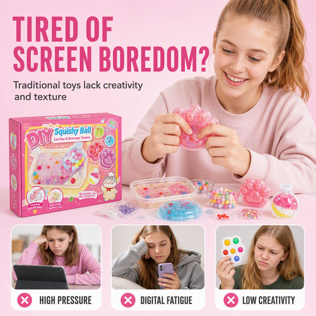 🔥 50% OFF! 🧁DIY Fried Ice Squishy Toy Kit – Cat claw design, squishy fun & creative – Perfect for sensory play & stress relief for kids