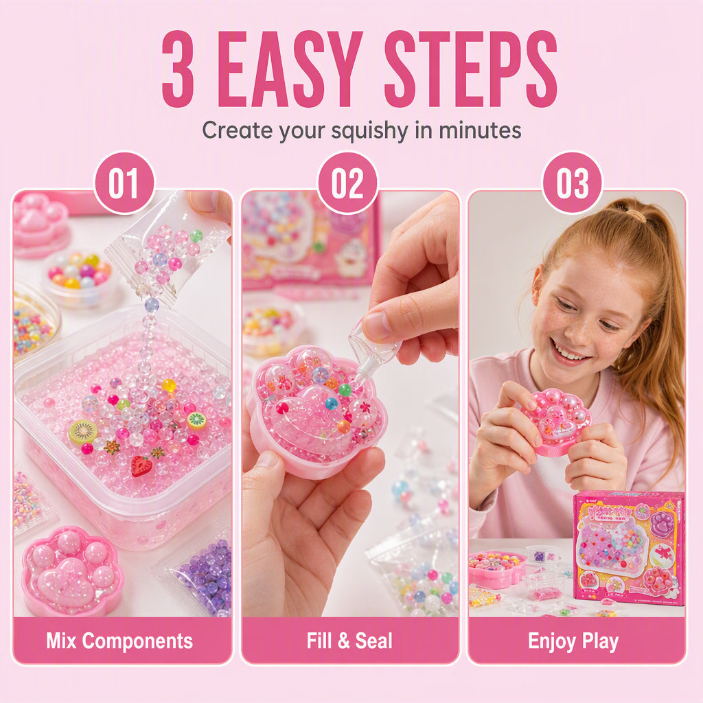 🔥 50% OFF! 🧁DIY Fried Ice Squishy Toy Kit – Cat claw design, squishy fun & creative – Perfect for sensory play & stress relief for kids