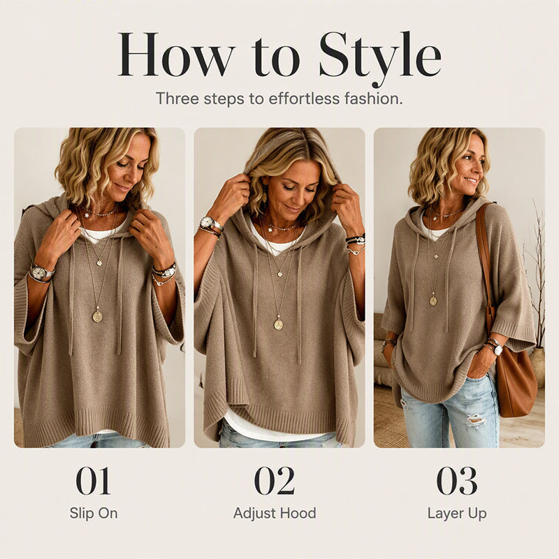✨Women's Hooded Drawstring Knit Pullover