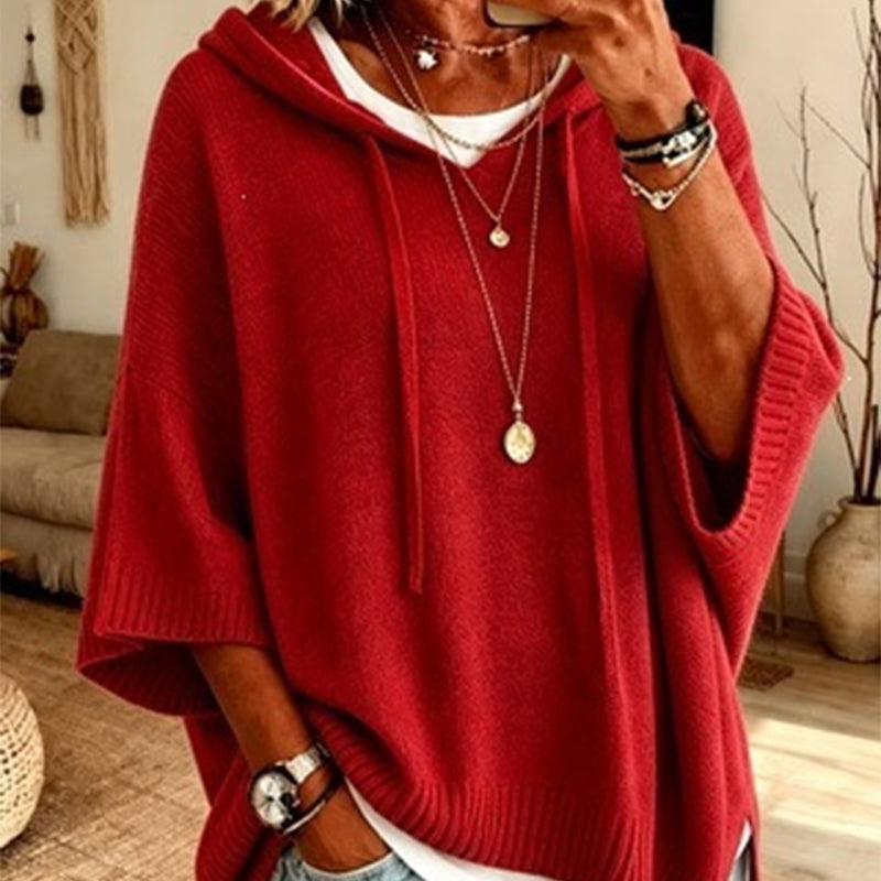 ✨Women's Hooded Drawstring Knit Pullover