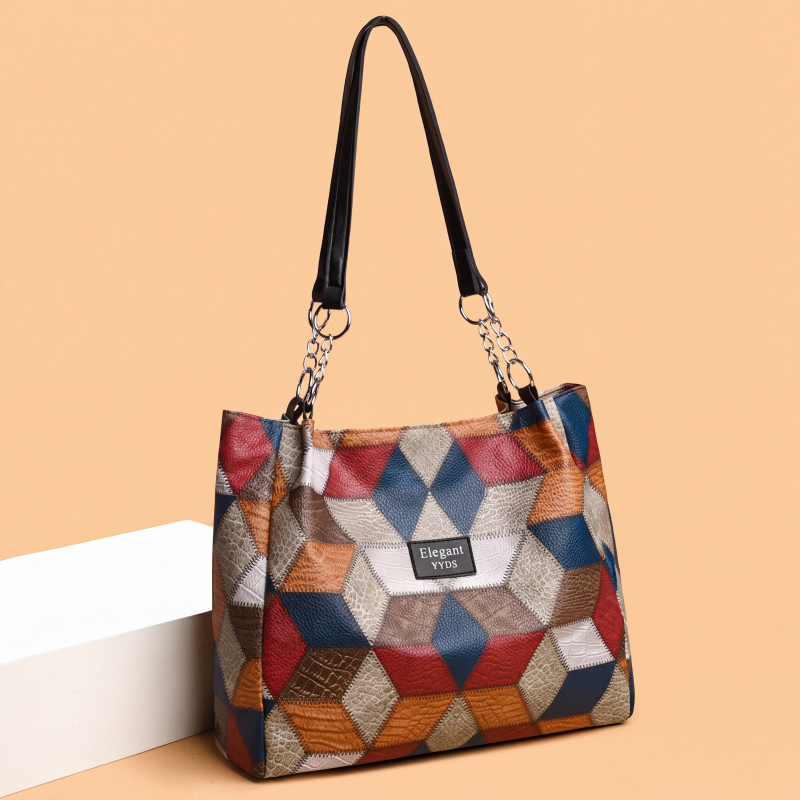 ⏰Last Day Sale 60% Off💃 Women's Geometric Tote Bag – Large Capacity Stylish Handbag For Everyday Elegance👜