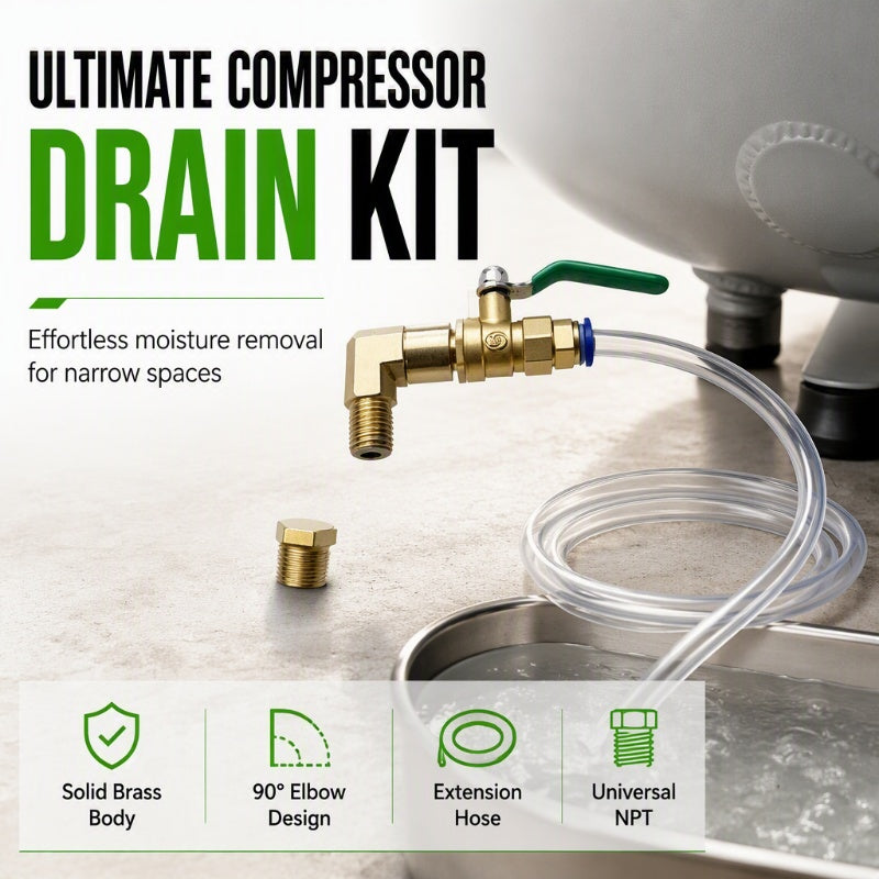 🔧 Universal Air Compressor Drain Valve Kit