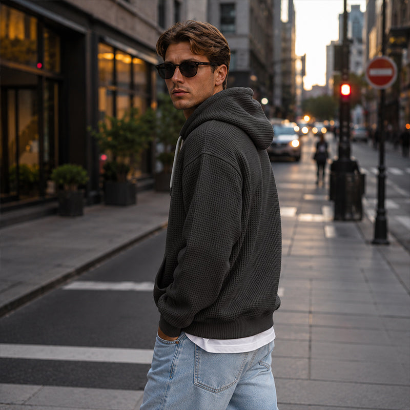 ⏰️🖤Black Friday Sale:50% OFF🖤 ✨Men's Knit Quarter-Zip Hoodie Sweatshirt