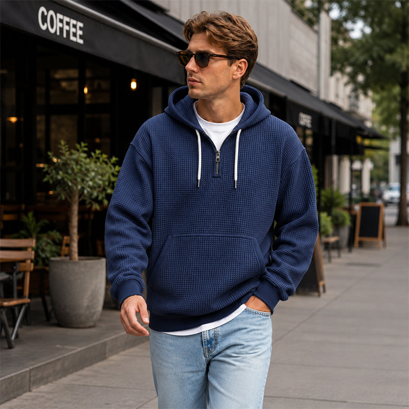 ⏰️🖤Black Friday Sale:50% OFF🖤 ✨Men's Knit Quarter-Zip Hoodie Sweatshirt
