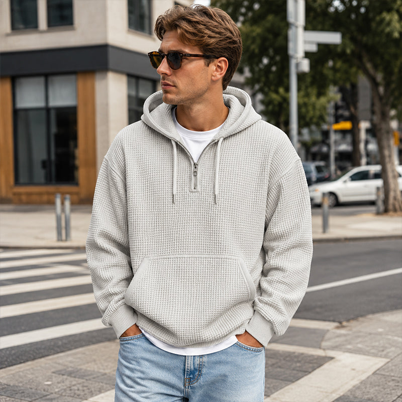 ⏰️🖤Black Friday Sale:50% OFF🖤 ✨Men's Knit Quarter-Zip Hoodie Sweatshirt