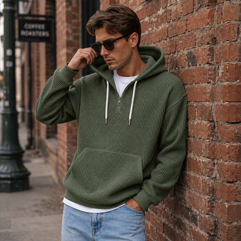 ⏰️🖤Black Friday Sale:50% OFF🖤 ✨Men's Knit Quarter-Zip Hoodie Sweatshirt