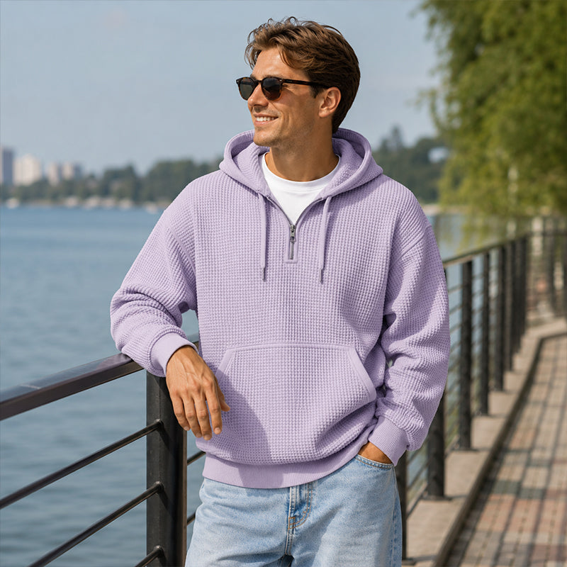 ⏰️🖤Black Friday Sale:50% OFF🖤 ✨Men's Knit Quarter-Zip Hoodie Sweatshirt