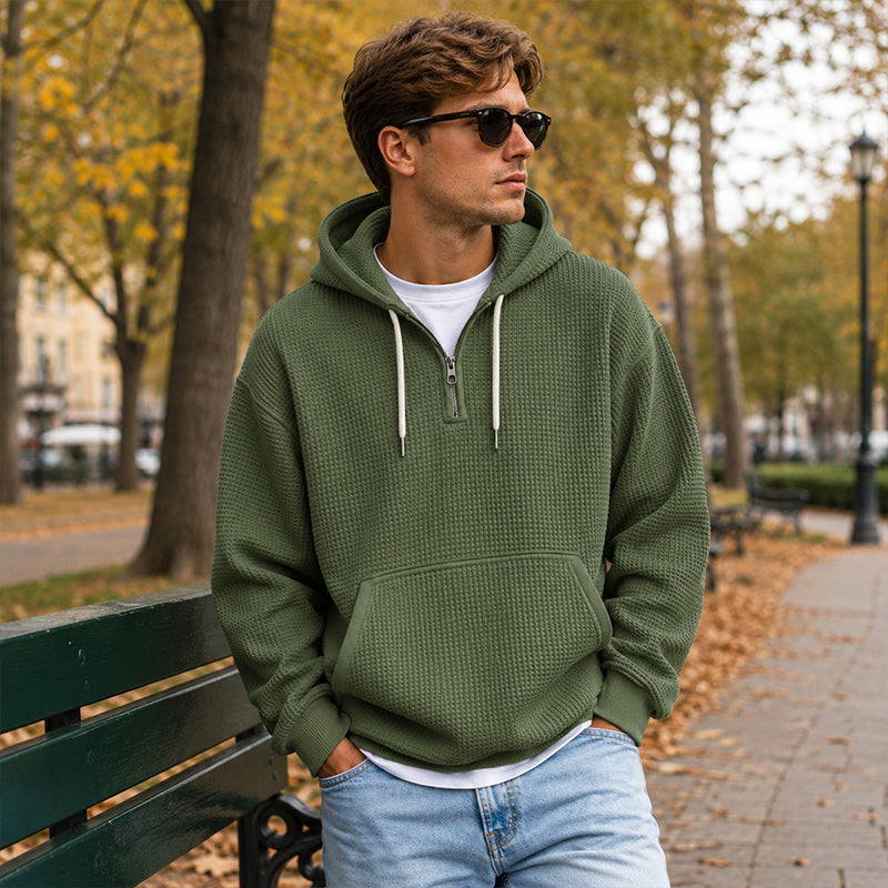 ⏰️🖤Black Friday Sale:50% OFF🖤 ✨Men's Knit Quarter-Zip Hoodie Sweatshirt
