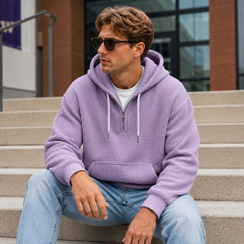⏰️🖤Black Friday Sale:50% OFF🖤 ✨Men's Knit Quarter-Zip Hoodie Sweatshirt