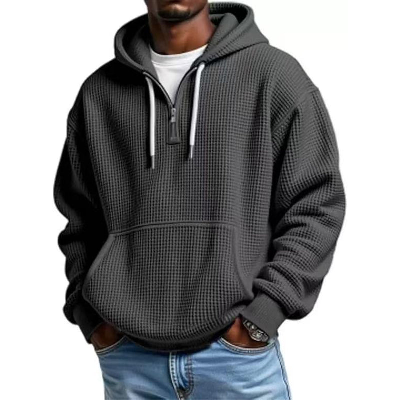 ⏰️🖤Black Friday Sale:50% OFF🖤 ✨Men's Knit Quarter-Zip Hoodie Sweatshirt