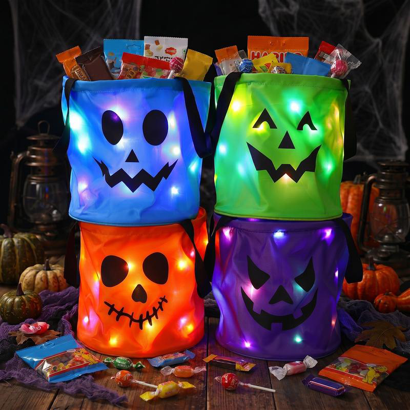 🎃 LED Light Up Halloween Candy Bucket 💡
