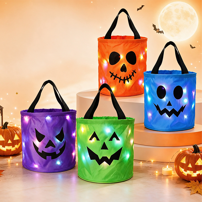 🎃 LED Light Up Halloween Candy Bucket 💡