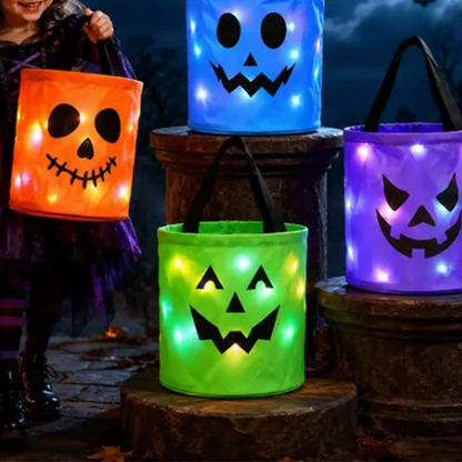 🎃 LED Light Up Halloween Candy Bucket 💡