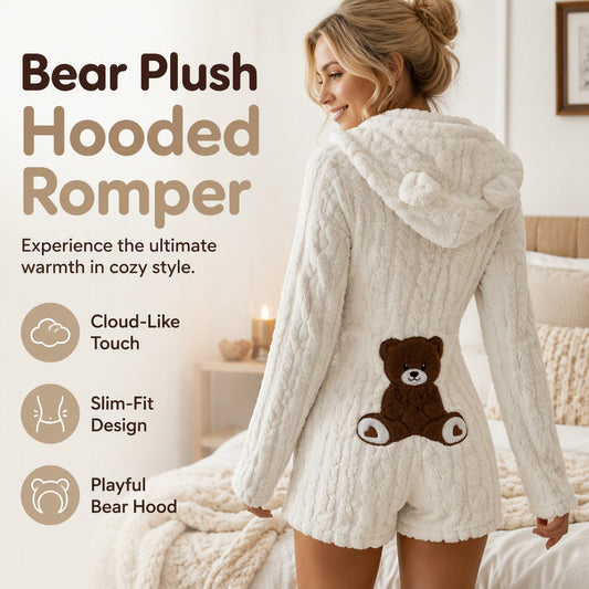 💖Black Friday Mega Deal – 50% off!💖 🐰Women’s Plush Hooded Long Sleeve Romper