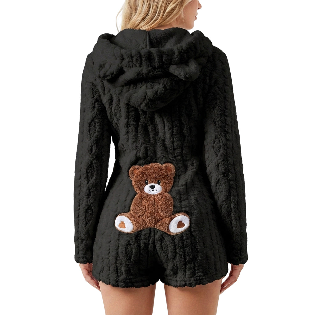 💖Black Friday Mega Deal – 50% off!💖 🐰Women’s Plush Hooded Long Sleeve Romper