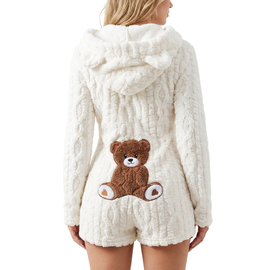 💖Black Friday Mega Deal – 50% off!💖 🐰Women’s Plush Hooded Long Sleeve Romper