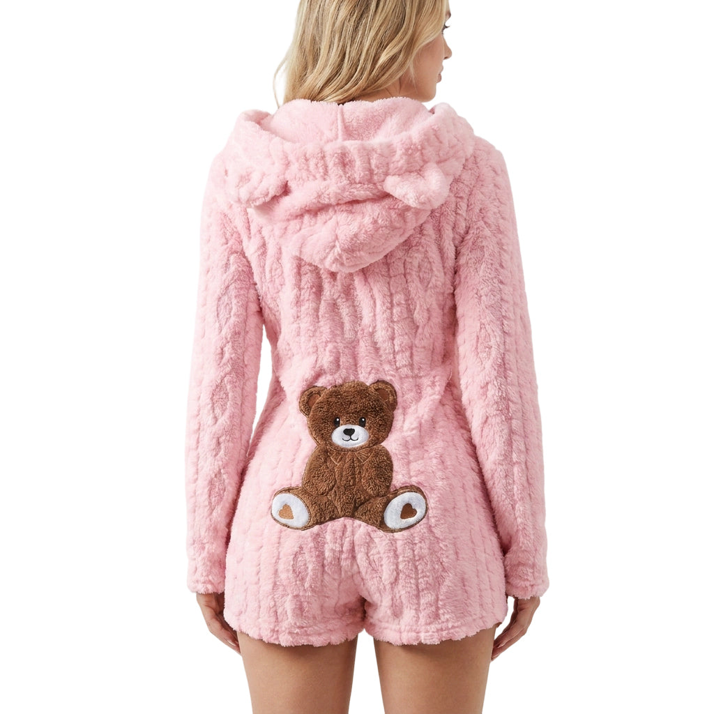 💖Black Friday Mega Deal – 50% off!💖 🐰Women’s Plush Hooded Long Sleeve Romper