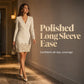 Bestseller 👗 V-Neck Long Sleeve Dress with Floral-Inspired Hem – Classic Silhouette & All-Day Comfort for Any Occasion