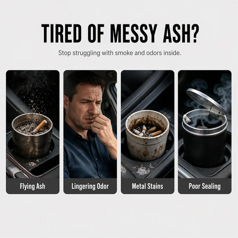 Rotating Car Ashtray with Ceramic Inner Liner