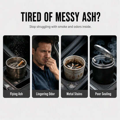 Rotating Car Ashtray with Ceramic Inner Liner