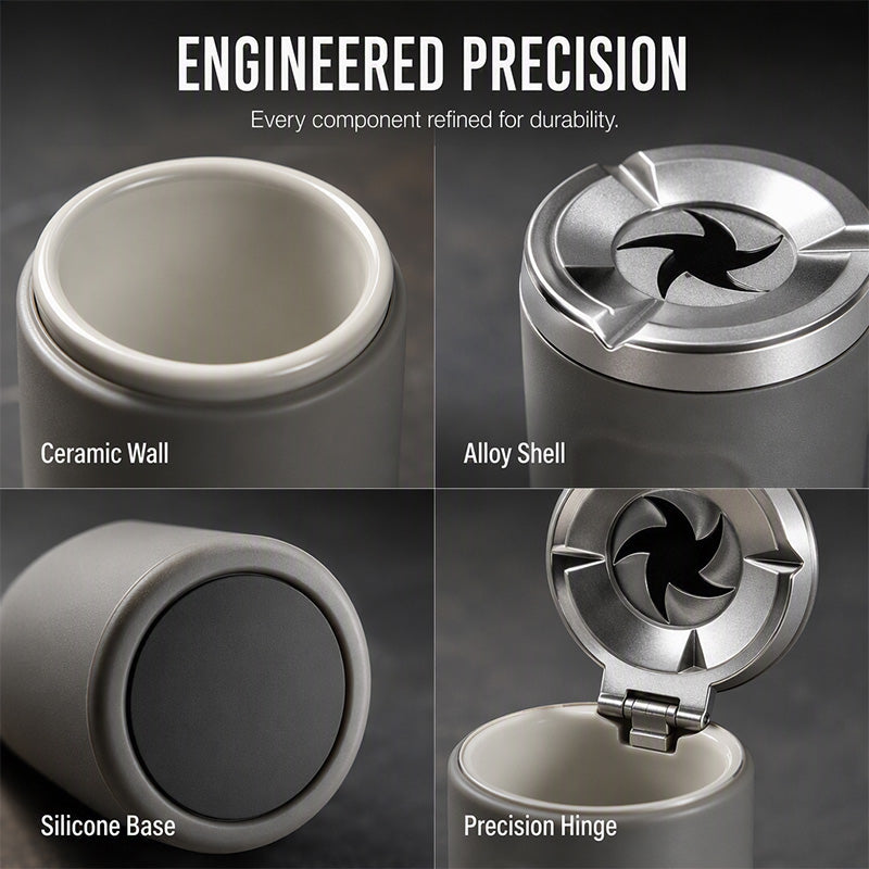 Rotating Car Ashtray with Ceramic Inner Liner