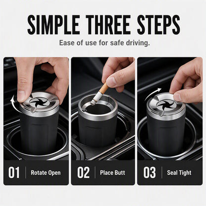 Rotating Car Ashtray with Ceramic Inner Liner