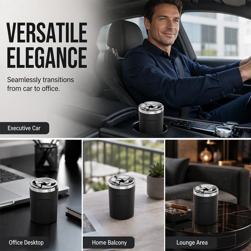 Rotating Car Ashtray with Ceramic Inner Liner