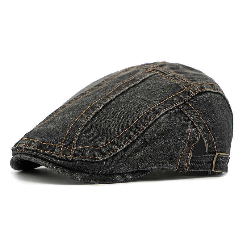 🧢 Vintage Denim Newsboy Cap | Unisex Classic Retro Flat Hat
