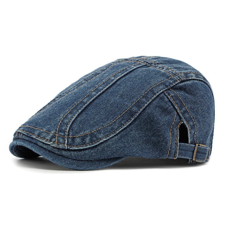 🧢 Vintage Denim Newsboy Cap | Unisex Classic Retro Flat Hat